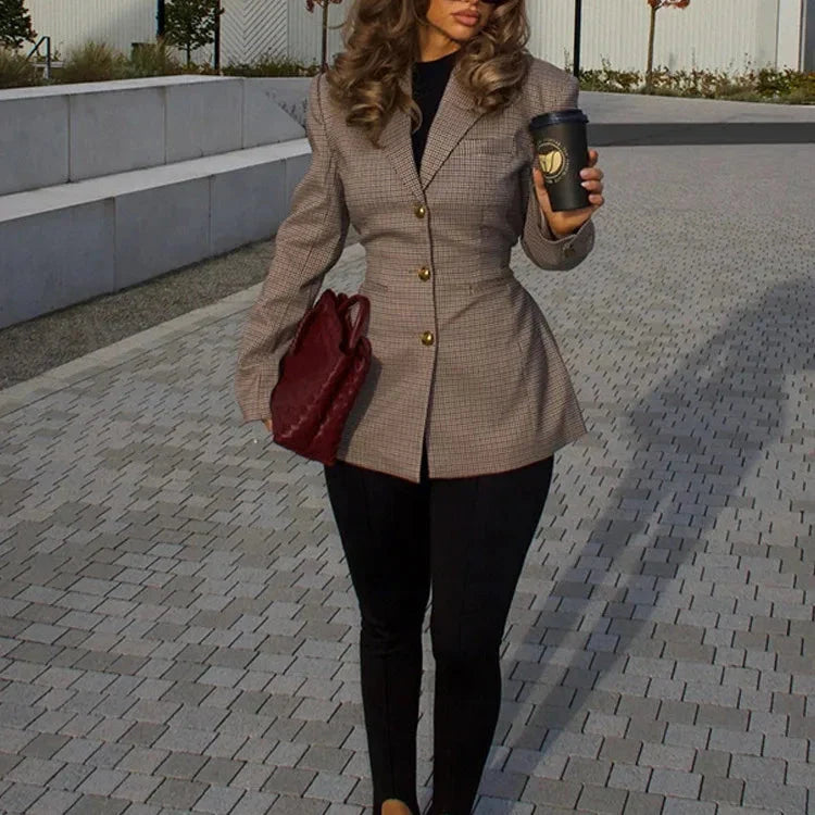 LETICIA | ABRIGO TRAJE A CUADROS